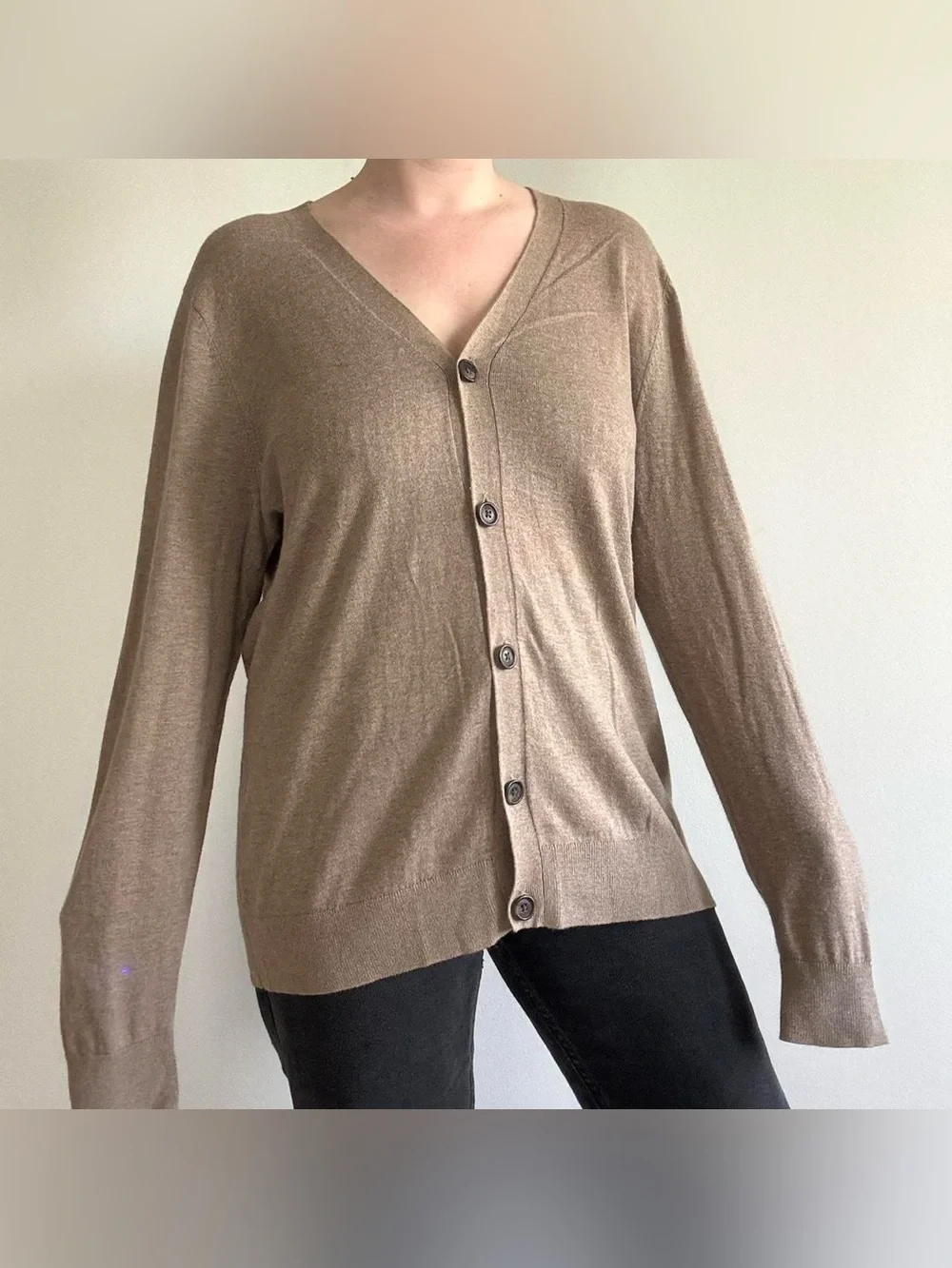 Croft & Barrow soft tan grandpa cardigan